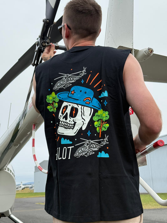Skull pilot tank top