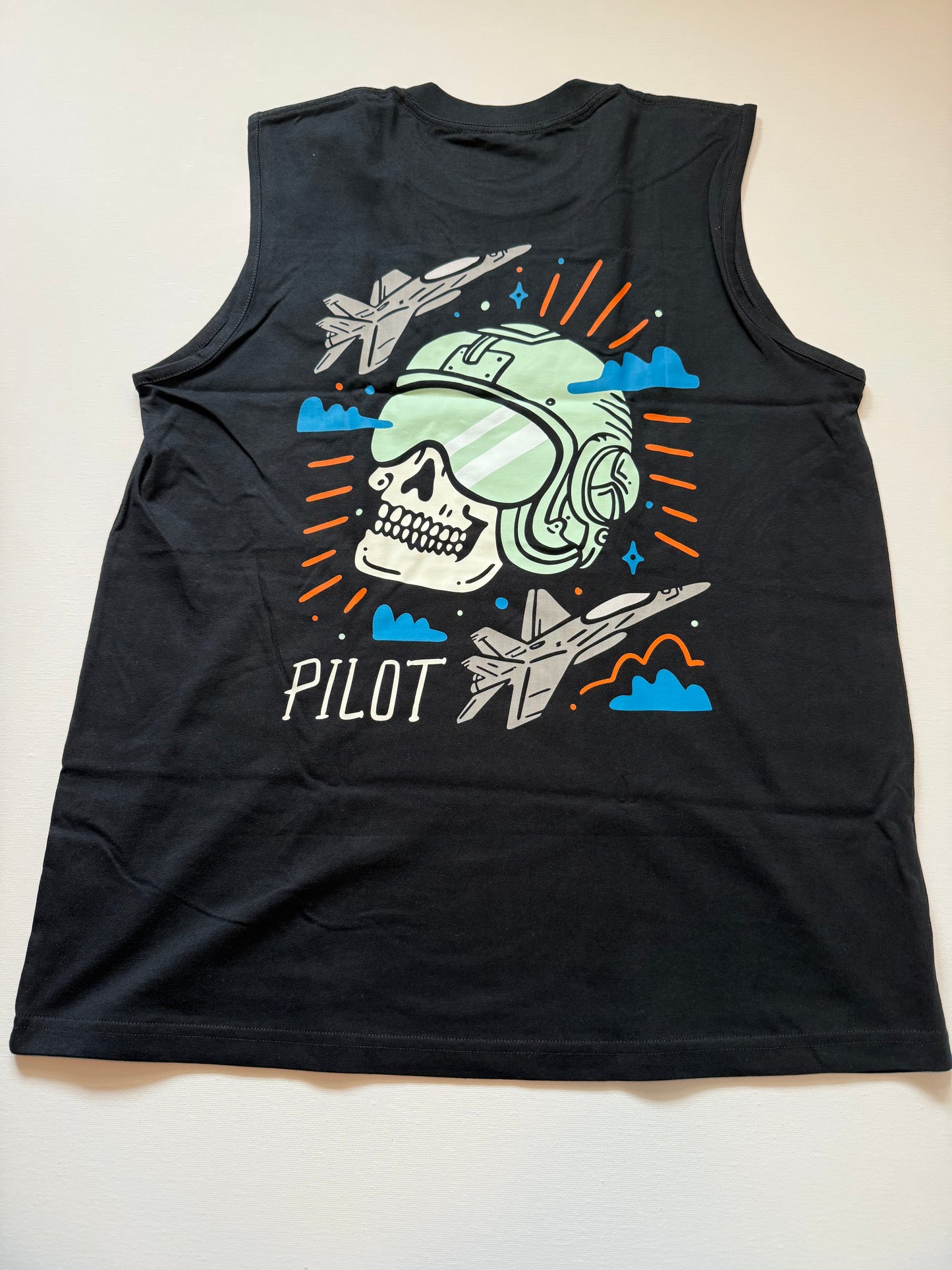 Skull pilot tank top