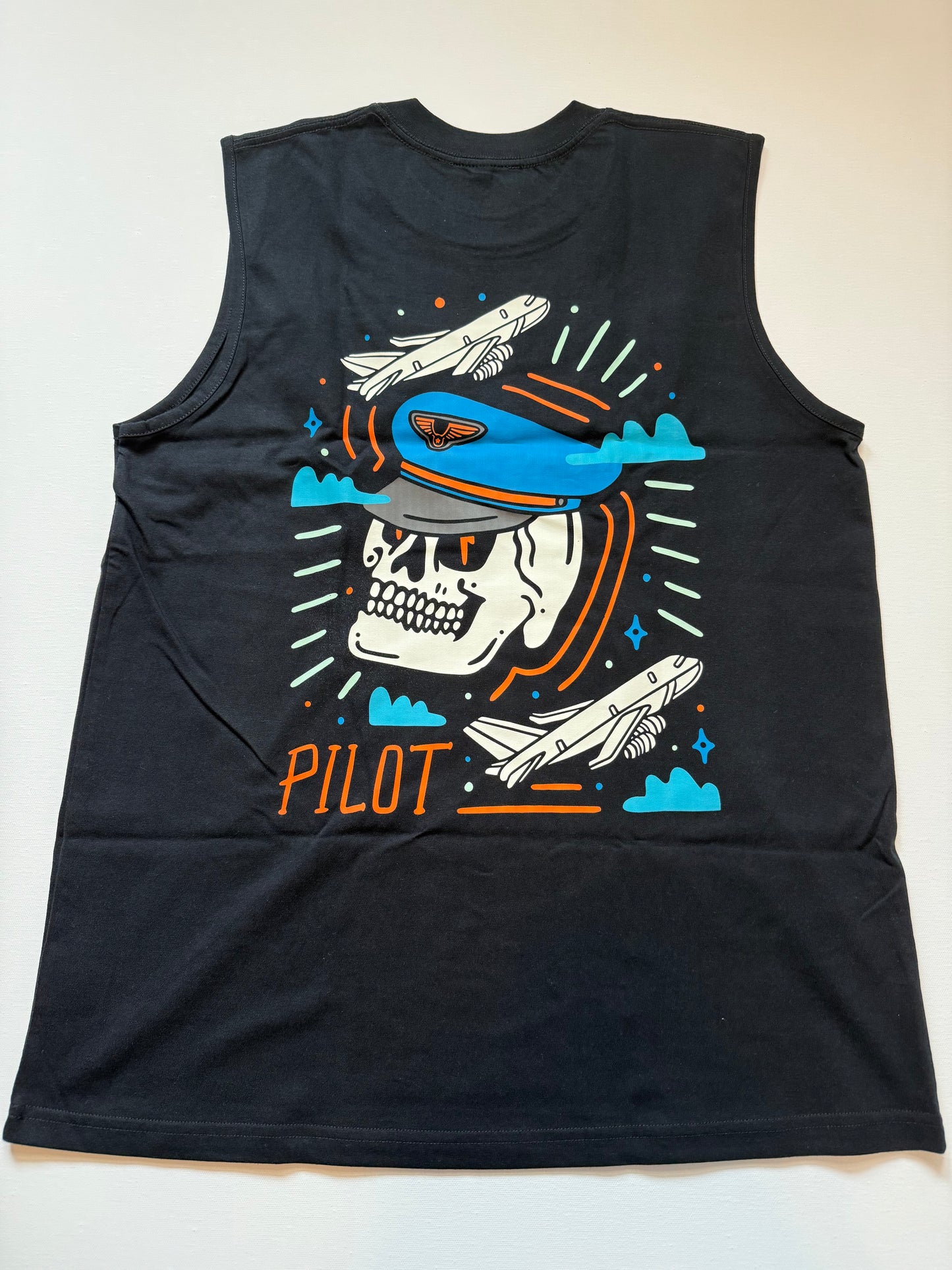 Skull pilot tank top