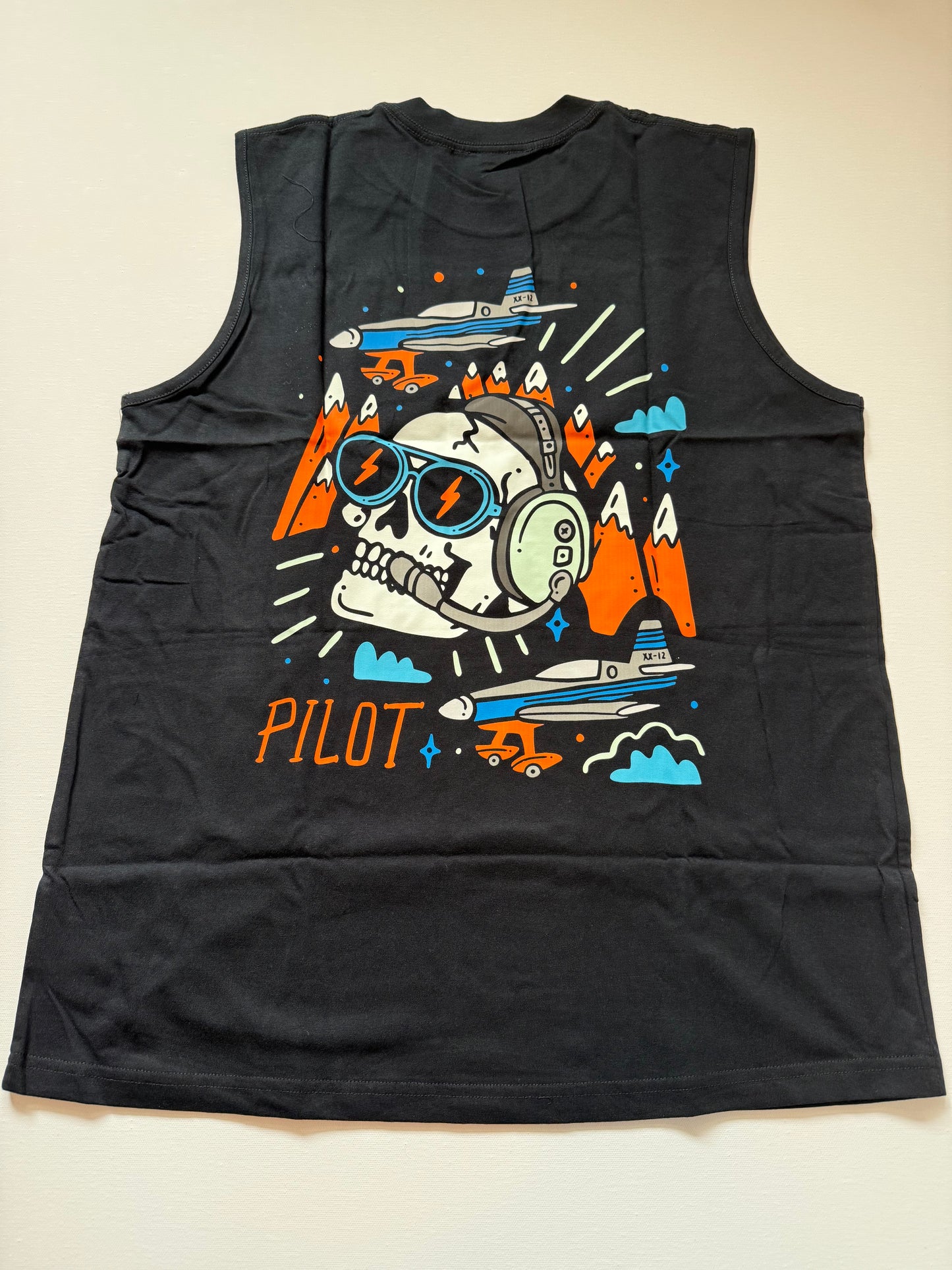 Skull pilot tank top