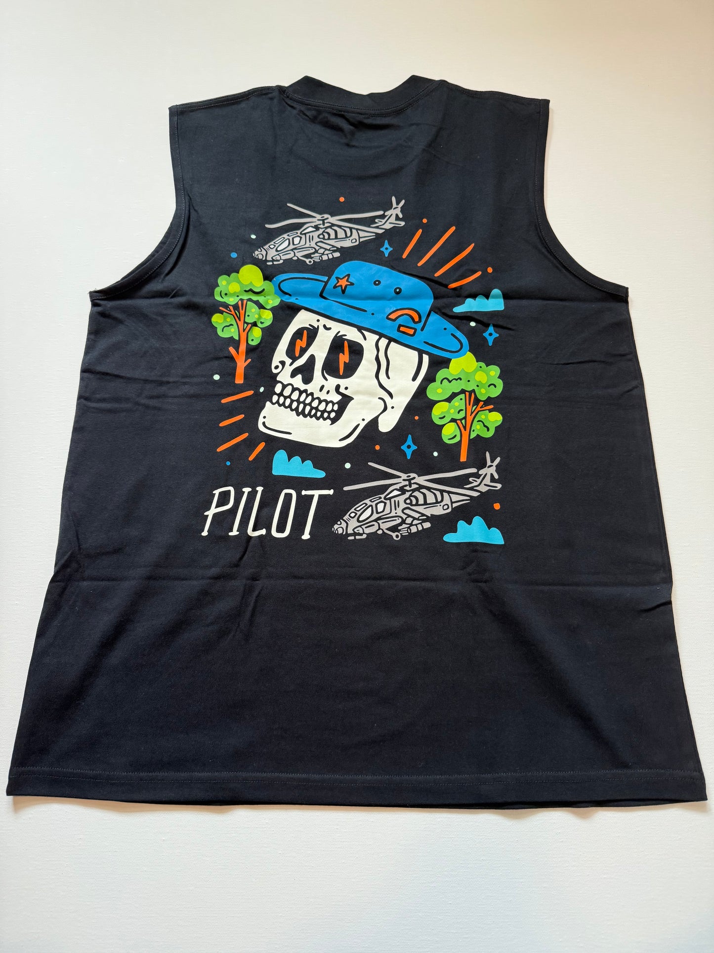 Skull pilot tank top